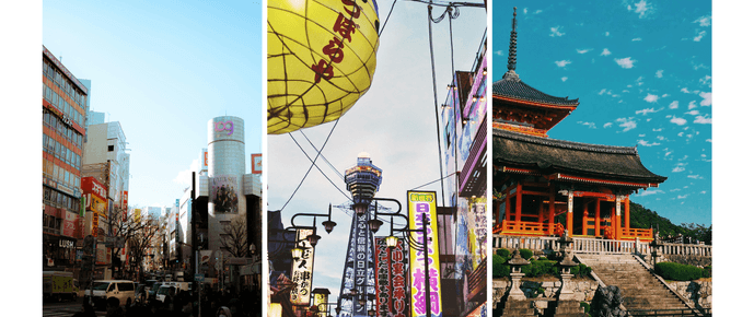 Týquio, Osaka, Kyoto